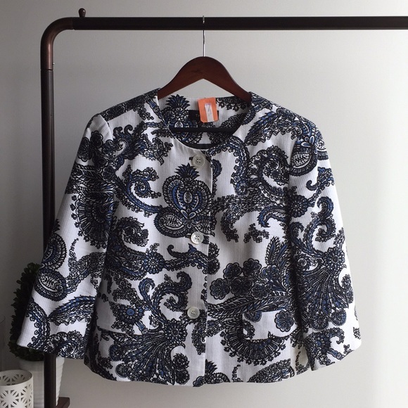 Talbots Jackets & Blazers - EUC Talbots Blue Paisley Jacket